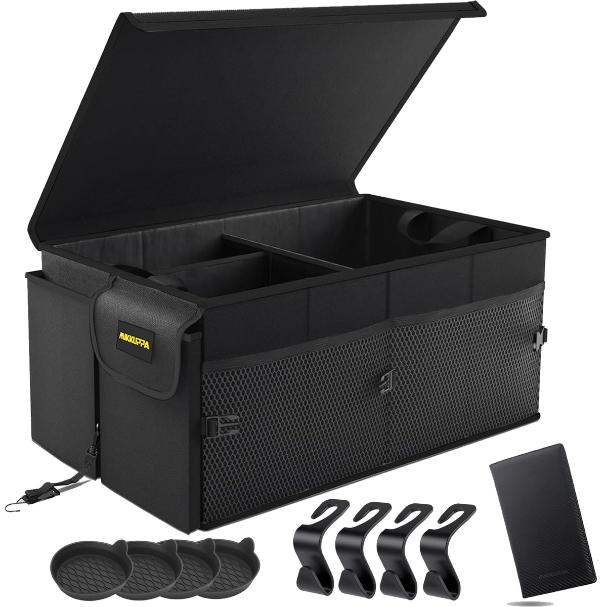 MIKKUPPA Trunk Organizer with Lid - 65L Collapsible Car Organizer, White