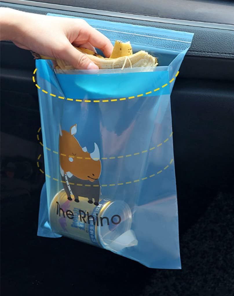Car Trash Bag,Portable Stick-On Disposable Self-adhesive Vehicle-mounted Car Garbage Bags Leak-proof Vomit Bag Kitchen Waterproof Storage Bag (60pcs)