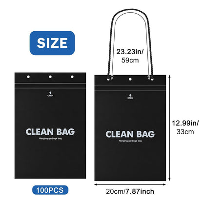 100Pcs Disposable Car Trash Bags Black