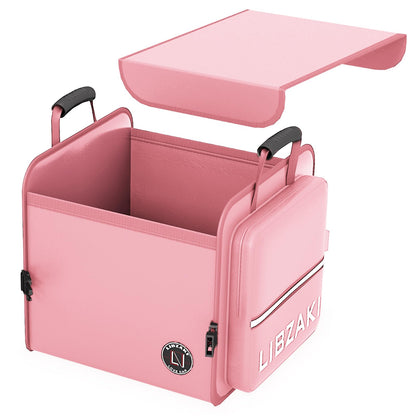 LIBZAKI Car Trunk Storage Organizer, Collapsible Trunk Storage Box for Car Truck SUV-Pink