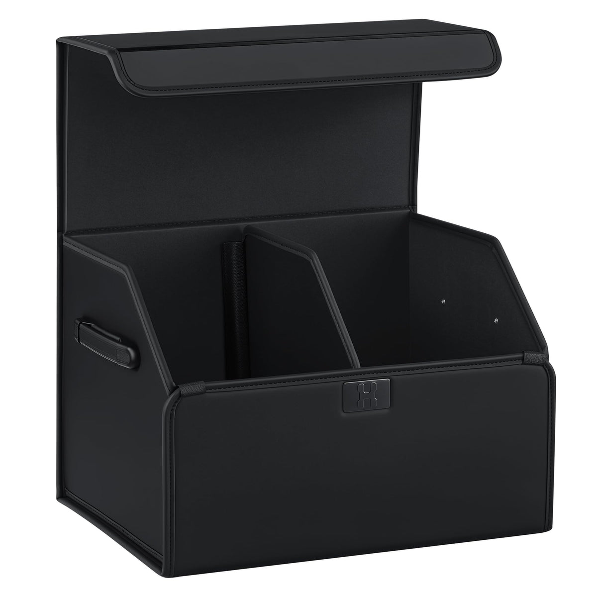 Car Trunk Organizer for SUV & Sedan - Magnetic Lid, Large Capacity PU Leather Waterproof Foldable Storage Box, Adjustable Dividers and Side Handles, Tools, Snacks & Auto Accessories, 29.5"x13"x11.4"