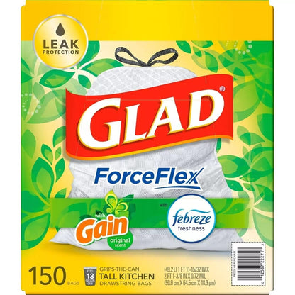Glad Small Trash Bags, Great for Office, Bathrooms and Bedroom Bins, Cherry Blossom Scented Garbage Bags, Odor Resistant with Drawstring, Febreze Freshness, 4 Gallon Trash Bags, 80 Count