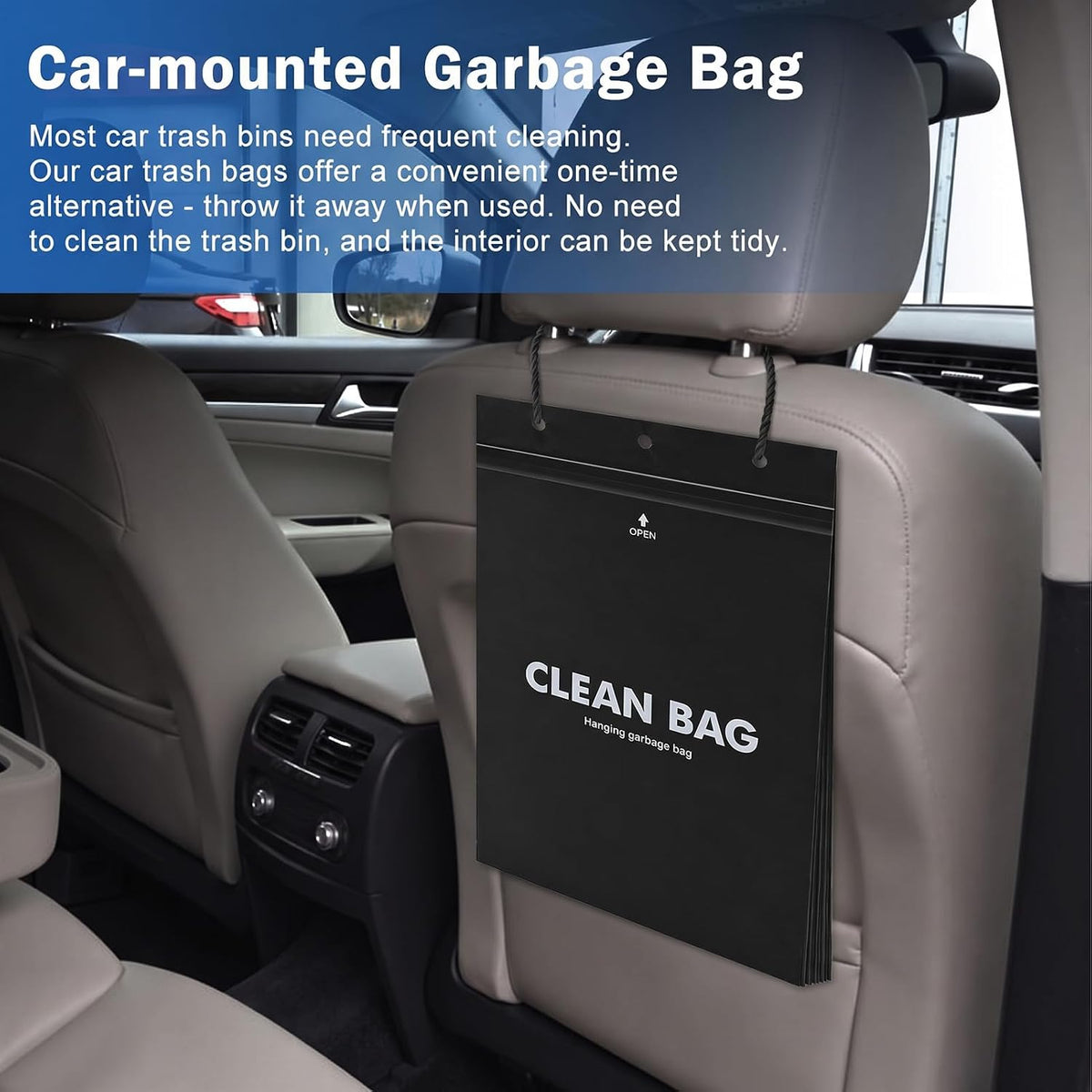 100Pcs Disposable Car Trash Bags Black
