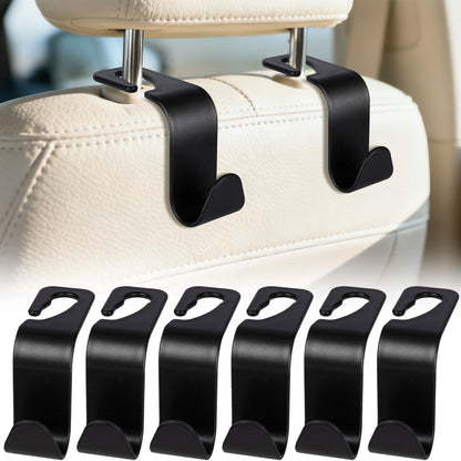 BFXM 6 Pack Car Seat Headrest Hooks,Car Accessories Black