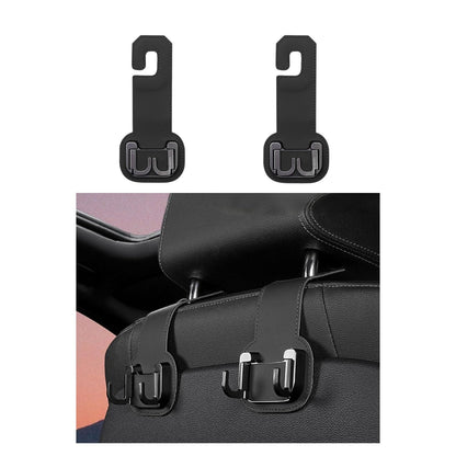 Headrest Hooks for Car, Car Seat Back Organizer Storage Hook, 2 Pack, Black