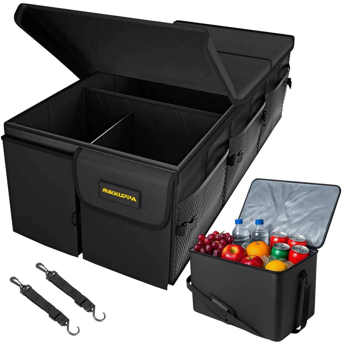 MIKKUPPA Trunk Organizer with Lid - 65L Collapsible Car Organizer, White