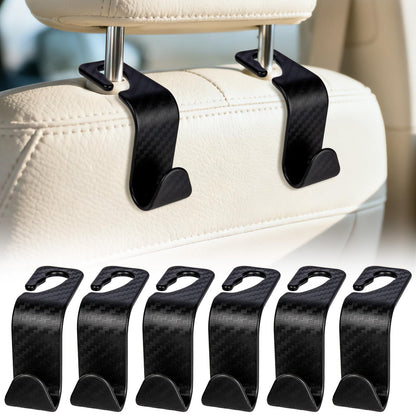 BFXM 6 Pack Car Seat Headrest Hooks,Car Accessories Black