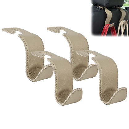 Car Seat Headrest Hook 55lb Heavy Duty Metal Hanger with Leather for Bags
