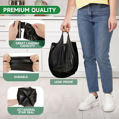 Small Bathroom Trash Bags 2 Gallon - Black Mini Garbage Bags With Handle Biodegradable Compostable 100 Count Kitchen Office Car Little Waste Basket Unscented Tiny Liners Strong Thick Chenyucheng