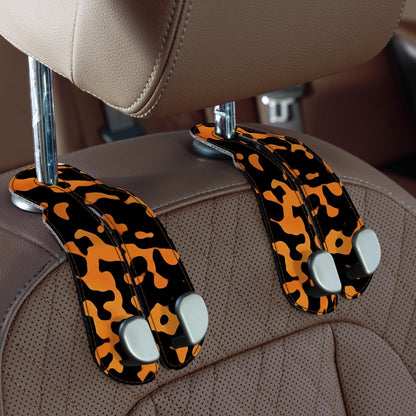 CoBak Purse Hook for Car - Universal Premium Stitched Leather and Aluminum-Magnesium Alloy Double Car Seat Back Storage Hook for Purses, Handbags, Bags (2 Pack),Beige