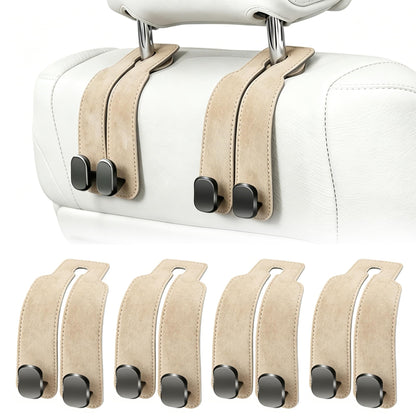 Amelity Car Headrest Hooks, Purse Hook for Car 2 Pack Beige
