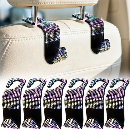 BFXM 6 Pack Car Seat Headrest Hooks,Car Accessories Black
